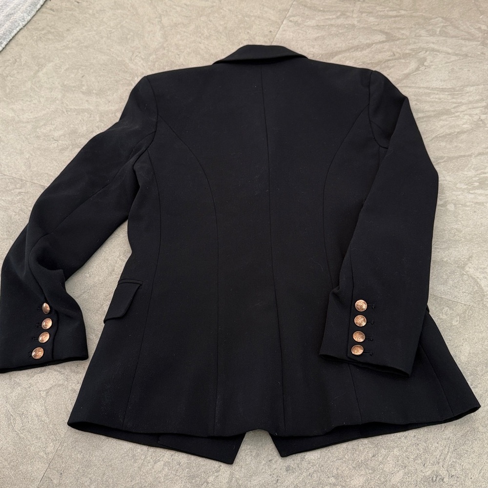 Women's Black Double-Breasted Blazer with Gold Buttons- tag brand removed- rose - Picture 2 of 2